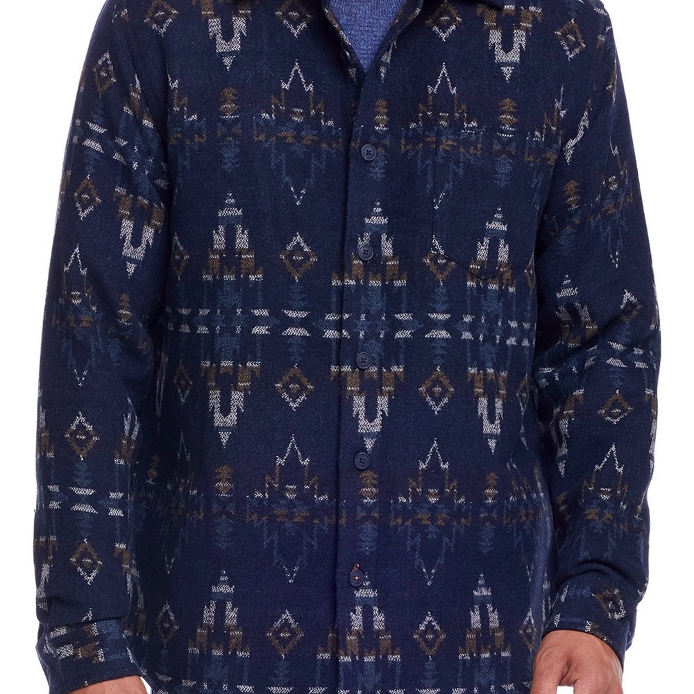 Weatherproof Navy Patterned Shirt Jacket